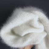 YarXlex 100% Angora Wool Yarn for Crocheting, Luxurious and Soft Fluffy Hand Knitting Yarn - Light Grey, 002