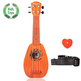 17 Inch Kids Ukulele Guitar Toy 4 Strings Mini Children Musical Instruments Educational Learning Toy for Toddler Beginner Keep Tone Anti-Impact Can Play With Picks/Strap/Primary Tutorial (ROSE)