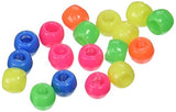 Darice Pony Beads 6 by 9mm 720/Pkg, Neon Multi