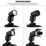 Godox V1S Flash Professional Camera Flash Speedlite Compatible with Sony a7RII a7R a58 a99 ILCE6000L a7RIII a7R3 a9 a77II a77 a350 Cameras for Studio Photography + Godox AK-R1 Pocket Flash Light Acces
