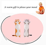 zhidiloveyou Long Plush Pillow of Cute Cat for Kids and Adults, Plush Toy Gift(27.5", Brown)