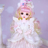 YNSW BJD Doll, Angel in Pure White Dress 1/6 12 Inch 30CM SD Doll Fashion Doll Full Set 28 Jointed Doll Gift for Birthday Wedding