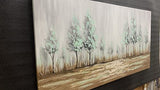 Yika Art Oil Painting Canvas Wall Art Tree Nature Painting, Modern Forest Landscape Scenery Picture Large Size Gallery and Framed for Living Room Bedroom Home Office Decor--48X24 Inch