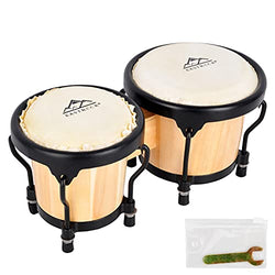 EastRock Bongo Drum 4” and 5” Set for Adults Kids Beginners Professionals Tunable Wood and Metal Drum Percussion Instruments with Bag and Tuning Wrench