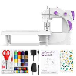 KPCB Tech Mini Sewing Machine for Beginners with 42 PCS Sewing Kit and fabrics