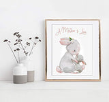 Mother and Child Bunny Wall Art Print - Unframed - 8x10 | Nursery Decor