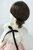 Doll Wigs JD400 Double Short Curls Pony Synthetic Mohair BJD Doll Wigs (Brunette, 7-8inch)