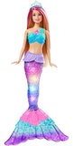 Barbie Dreamtopia Twinkle Lights Mermaid Doll (12 in, Blonde) with Water-Activated Light-Up Feature and Pink-Streaked Hair, Gift for 3 to 7 Year Olds