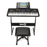 RockJam RJ761 61 Key Electronic Interactive Teaching Piano Keyboard with Stand, Stool, Sustain Pedal and Headphones (RJ761-SK)
