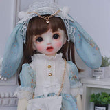 HMANE BJD Dolls Clothes 1/6, Rabbit Dress Princess Skirt Outfit Clothes Set for 1/6 BJD Dolls (No Doll) - Blue
