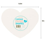 Mont Marte Canvas Panel Heart Shape 24 pcs 6.2x5 Inches, Great Choice for Kids Drawing and Home Decor & Exhibition Display
