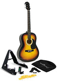 Martin Smith Acoustic Guitar Kit with Stand, Tuner, Gig Bag, Strap, Picks, Spare Strings & Online Lessons 6 String, Right, Sunburst (W-101-SB-PK)