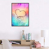 Beach Landscape Diamond Painting Kits for Adults and Kids, DIY by Number Round Full Drill 5D Diamond Art Painting Crafts for Relaxation and Home Wall Decoration, 11.8 x15.7 Inches, Heart Sand Painting