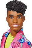 Barbie Ken 60th Anniversary Doll in Throwback Rocker Derek Look with Neon Top, Shorts & Shoes for Kids 3 to 8 Years Old