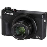 Canon PowerShot G7 X Mark III Digital Camera (Black) (3637C001) + 64GB Memory Card + NB13L Battery + Corel Photo Software + Charger + Card Reader + Soft Bag + Flex Tripod + More (Renewed)