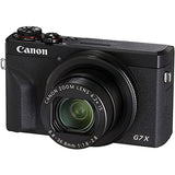 Canon PowerShot G7 X Mark III Digital Camera (Black) (3637C001) + 64GB Memory Card + 2 x NB13L Battery + Corel Photo Software + Charger + Card Reader + LED Light + More (Renewed)