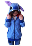 King Ma Women's Polar Fleece Cute Cartoon Animal Hoody Hoodie With Ears Coat Hoody Cosplay Royal Blue