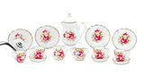 Zamonji 17pc Dollhouse Miniature Teapot Set - Floral Pattern