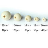 150 PCS Natural Round Wood Beads Wooden Beads Loose Wood Spacer Beads for DIY Jewelry Making, 5