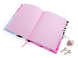 Hot Focus Peace Secret Diary with Lock - 7" Journal Notebook with 300 Double Sided Lined Pages, Padlock and Two Keys for Kids