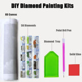 DIY 5D Diamond Painting Kits for Adults, Fox Full Round Drill Diamond Art for Kids Beginners, Diamonds Gem Art Drill Painting for Home Wall Decor Gifts(20"x13.5")