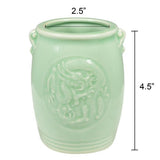 Wrapables Gifts and Decor Chinese Dragon and Phoenix Celadon Ceramic Vase, 4.5-Inch