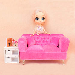 Sunnyway Miniature Dollhouse Sofa with Pillows Dolls House Furniture Couch 9.4" L3.9 W5.1 H - 1/6 Scale