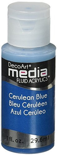 Deco Art Media Fluid Acrylic Paint, 1-Ounce, Cerulean Blue