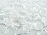 50 CleverDelights Glass Oval Cabochons - 13x18mm - Clear Magnifying Cabs - For Cameo Pendants,