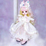 YNSW BJD Doll, Angel in Pure White Dress 1/6 12 Inch 30CM SD Doll Fashion Doll Full Set 28 Jointed Doll Gift for Birthday Wedding