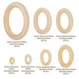 WOWOSS 70 Pcs Unfinished Solid Wooden Rings Natural Wood Teething Rings for Craft, Ring Pendant, DIY Connectors, Jewelry Making, 7 Sizes