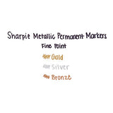 Sharpie 39109PP Metallic Permanent Markers, Fine Point, Silver, 4 Count