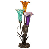 21" H Mercury Glass 3 Lily Uplight Accent Lamp-Purple/Teal/Amber