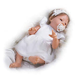 TCBunny 18" Full Body Vinyl Silicone Reborn Newborn Baby Girl Doll Realistic Lifelike Handmade Weighted Princess Fairy Like Doll for Ages 3+