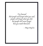 Inspirational Wall Art Print Typography - 8x10 Unframed Photo - Makes a Great Gift - Chic Home Decor - Maya Angelou Motivational Quote