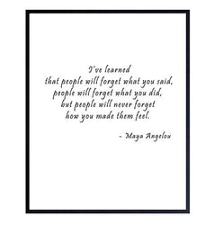 Inspirational Wall Art Print Typography - 8x10 Unframed Photo - Makes a Great Gift - Chic Home Decor - Maya Angelou Motivational Quote