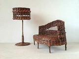 1/3 scale Doll Couch. Dollhouse Wicker Cushion. Handmade American Girl, BJD SD Super Dollfie Dream Seat