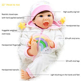 Aori Reborn Baby Dolls Girl,22 Inch Realistic Newborn Lifelike Weighted Dolls That Look Real with Toy of Star and Rainbow Clothes Great Birthday Gift Set for Age 3+