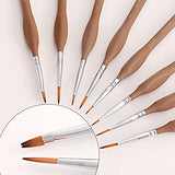 Biokia Detail Paint Brush Set, Miniature Paint Brushes,11pcs Small Paint Brushes for Acrylic Painting Watercolor, Oil, Face, Nail, Scale Model Painting, Line Drawing (Coffee Color)