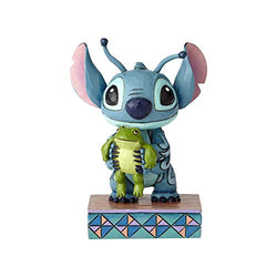 Enesco Disney Traditions by Jim Shore “Lilo and Stitch” Stich and Frog Stone Resin, 4” Figurine, 4 Inches, Multicolor