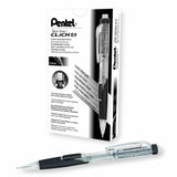 Pentel Twist-Erase CLICK Mechanical Pencil (0.9mm) Assorted Black Barrels, Color May Vary, Box of
