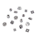 385pcs/Box 8 Style Tibetan Alloy Metal Beads Carved Loose Spacers Kits 5~9.5mm