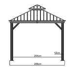 Sojag 500-7156980 Track No.77 Messina Hard Top Sun Shelter, 10' by 12', Charcoal