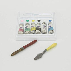 Tcplyn 1/6 1/12 Miniatures Watercolor Painting Tool Set Dollhouse Accessories Toys Durable and Useful