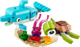 LEGO Creator 3in1 Dolphin and Turtle 31128 Building Kit; Features a Baby Dolphin and Baby Sea Turtle; Creative Gift for Kids Aged 6+ Who Love Imaginative Play (137 Pieces)