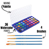 Mr. Pen- Watercolor Paint Set, 36 Colors, Watercolor Paints with 4 Brushes and Palette, Watercolor Paint, Portable Watercolor Set, Watercolor Paints for Kids and Adults, Watercolors for Artists.