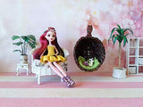 Hanging swing chair for doll. Hammock sitting nest in 1/12 scale. Doll woven seat. Wicker for doll.