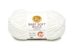 Lion Brand Yarn 918-100 Baby Soft Boucle Yarn, White
