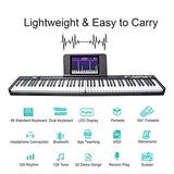 FVEREY 88 Key Foldable Digital Piano Keyboard,Full Size Semi Weighted Keys Portable Electronic Piano,Bluetooth Digital Keyboard with MIDI,Speakers,Sustain Pedal,Piano Bag for Beginners