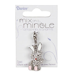 Darice DIY Crafts Mix and Mingle Charm with Lobster Clasp Bunny - AJM-5024